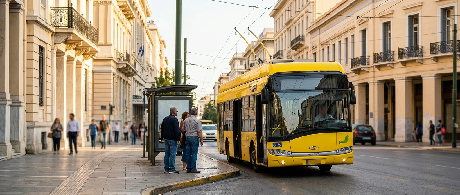 Κίτρινο τρόλεϊ της Αθήνας στην Πατησίων