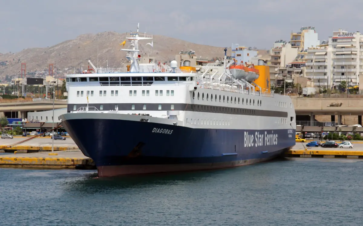 Blue Star Ferries ship in the port of Piraeus