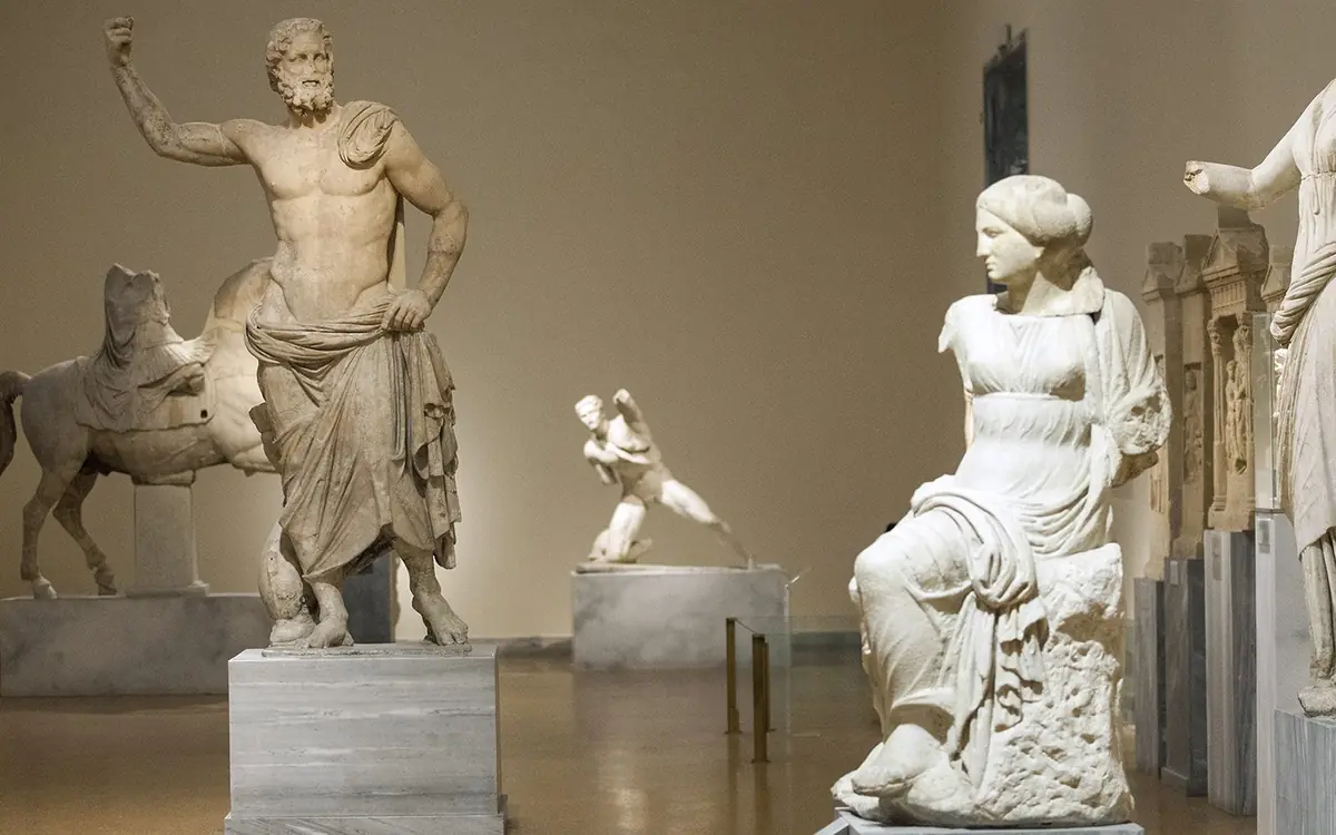 Gallery of marble sculptures in the National Archaeological Museum