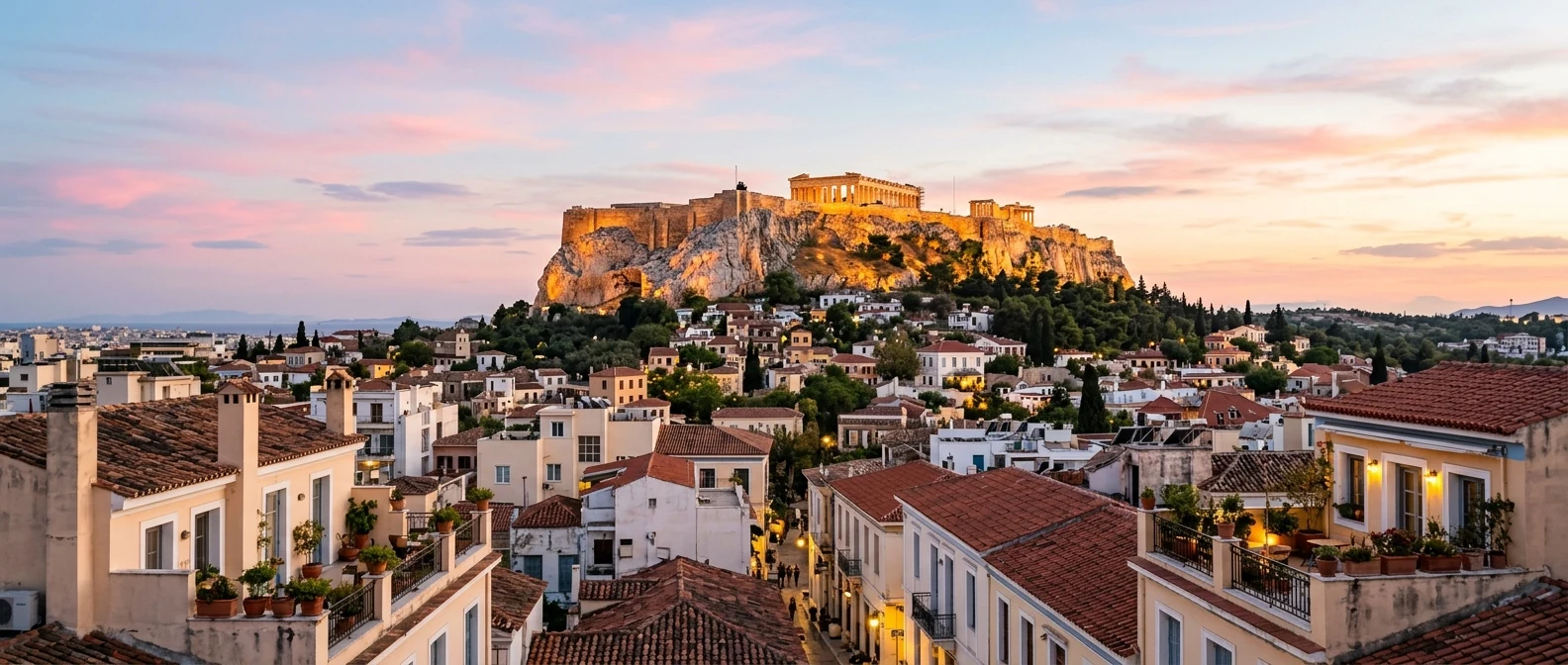 Ακρόπολη με ανθισμένες παπαρούνες σε ανοιξιάτικη μέρα