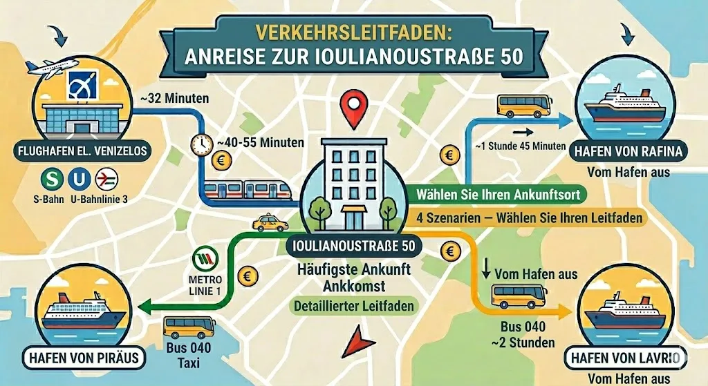 Verkehrsführer: So erreichen Sie die Iulianou 50